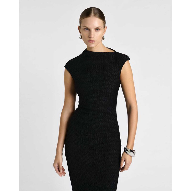 Cue Soft Shirred Jacquard Midi Dress image number 3
